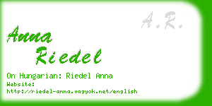 anna riedel business card